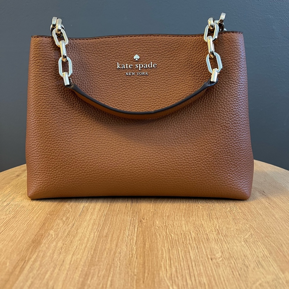 Kate Spade Tan Leather Shoulder Bag with Chain Strap